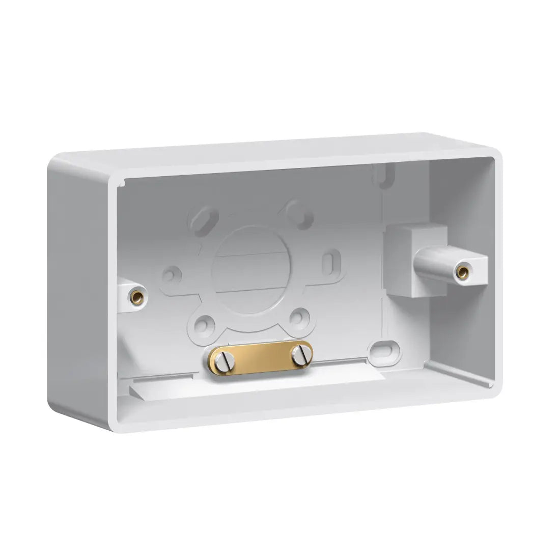 Legrand Synergy White 2 Gang Surface Mounting Box Plastic 50 mm Deep with Cable Grip 736411