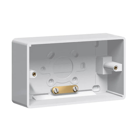 Legrand Synergy White 2 Gang Surface Mounting Box Plastic 50 mm Deep with Cable Grip 736411