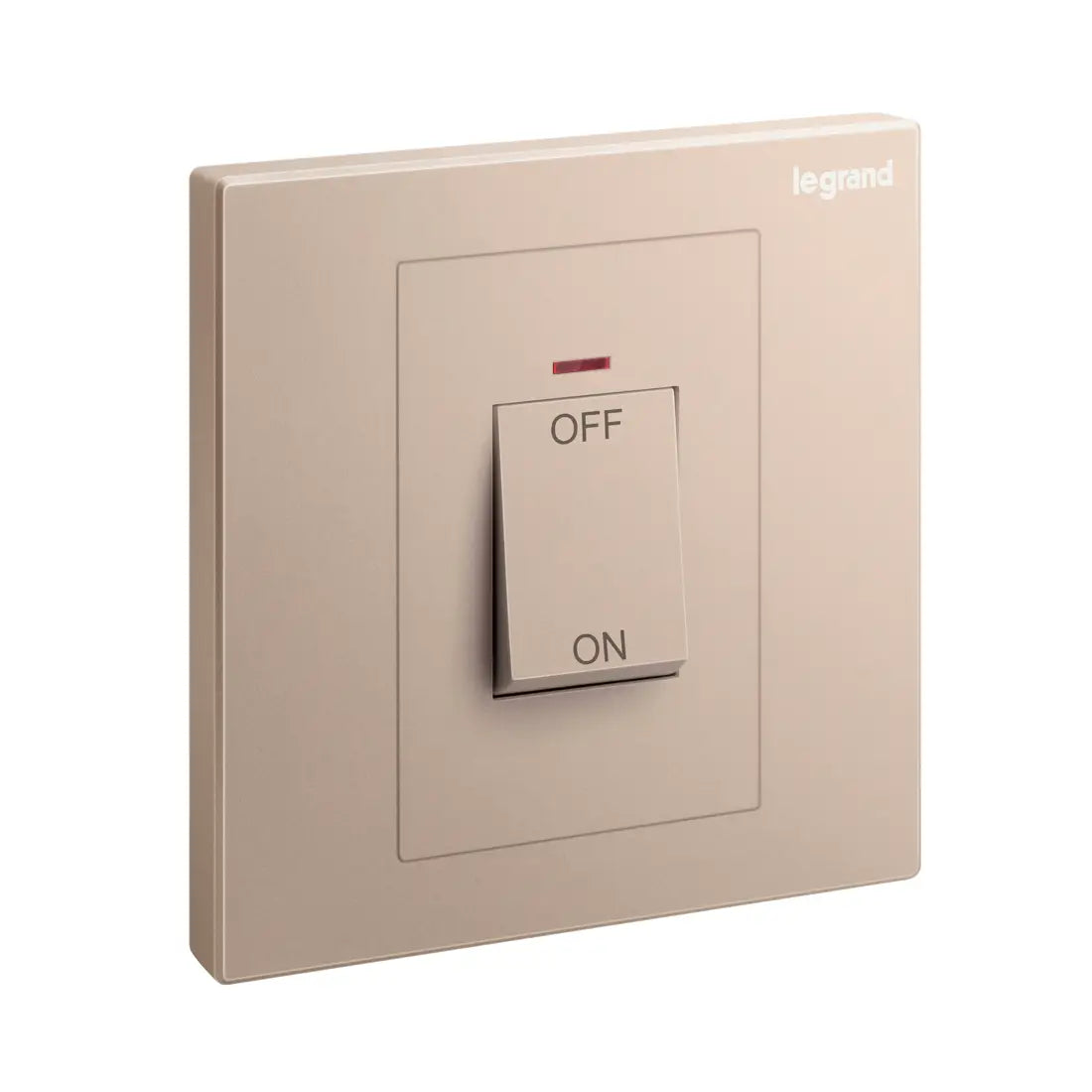 Legrand Galion 1 Gang Double Pole 45A Switch with Red Power Indicator 282426