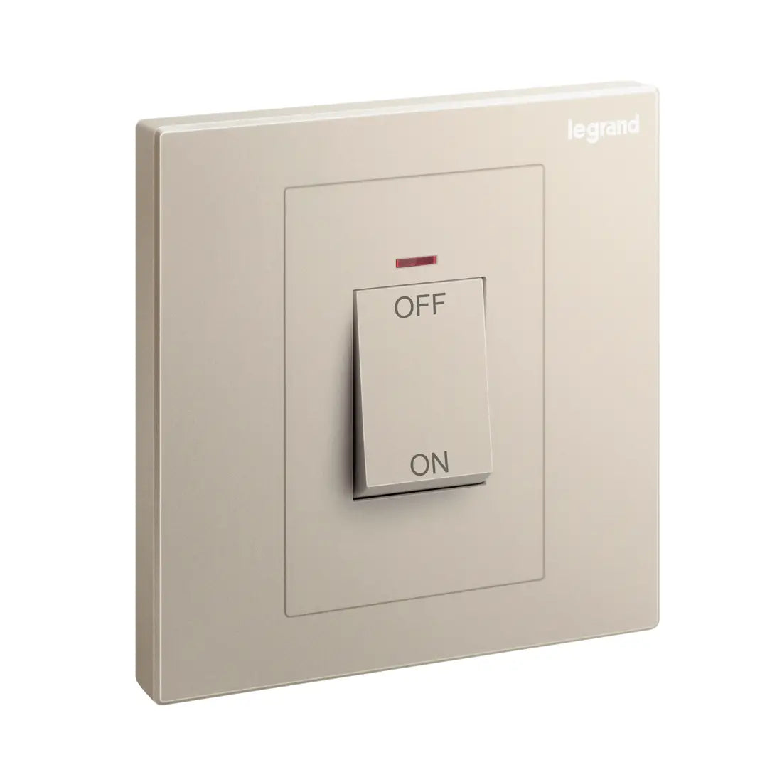 Legrand Galion 1 Gang Double Pole 45A Switch with Red Power Indicator 282426