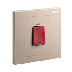 Legrand Galion 1 Gang Double Pole 45A Switch with Red Power Indicator and Red Rocker 282427 - Slide 3