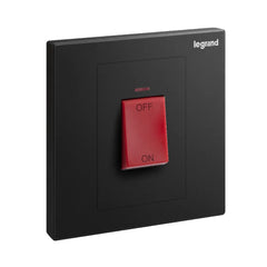 Legrand Galion 1 Gang Double Pole 45A Switch with Red Power Indicator and Red Rocker 282427 - Slide 2