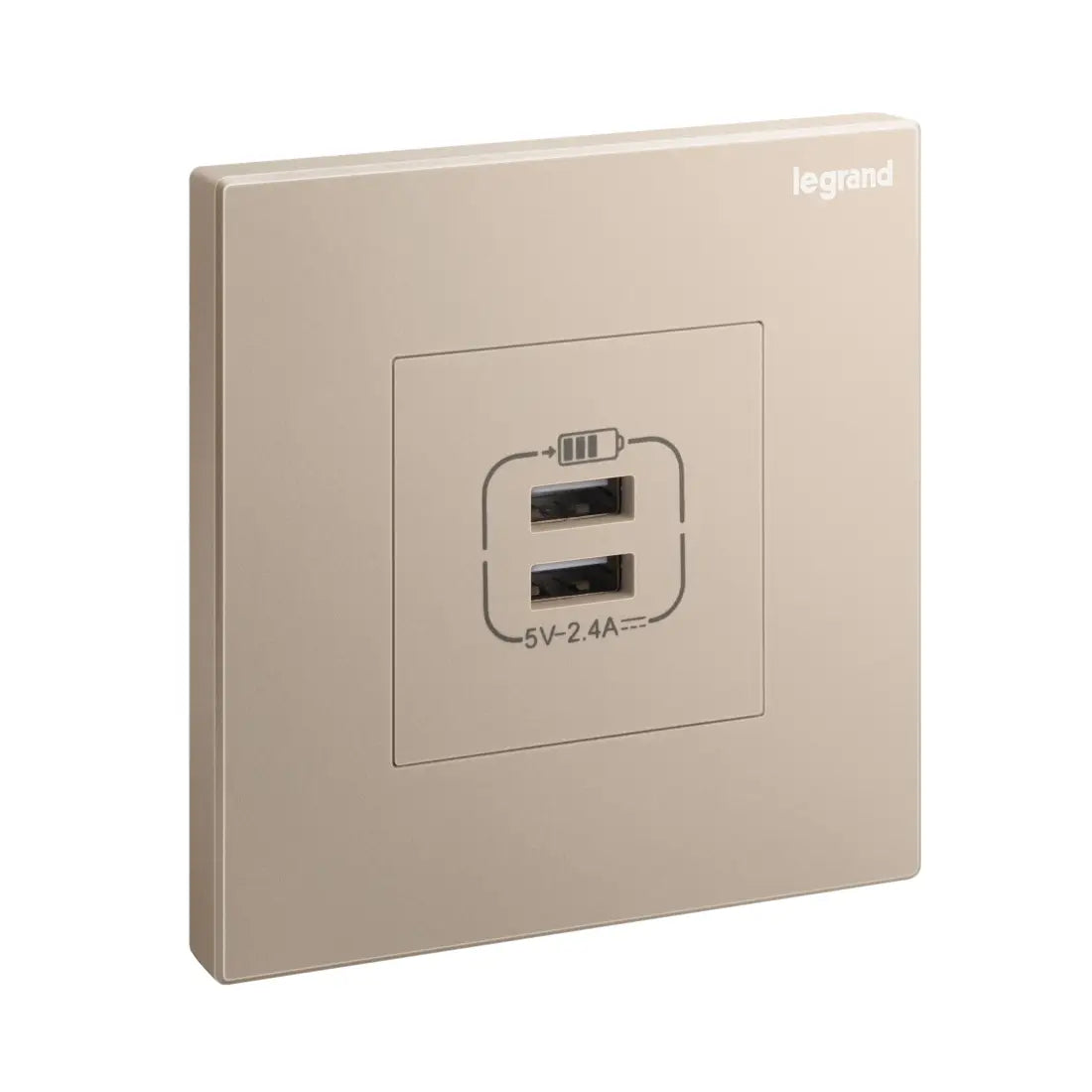 Legrand Galion 1 Gang Double USB 2.4A Type A USB Chargers 282447