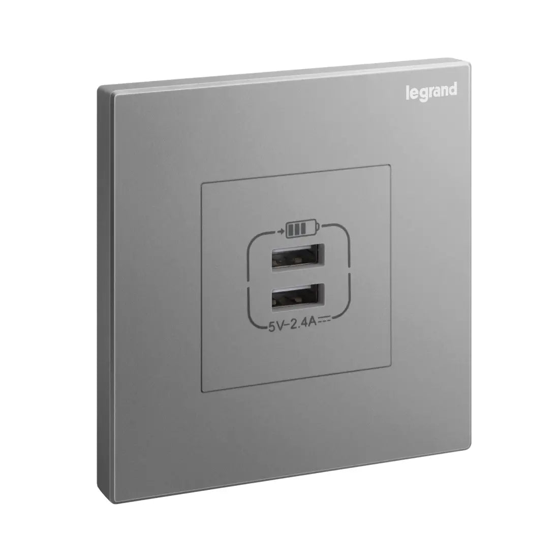 Legrand Galion 1 Gang Double USB 2.4A Type A USB Chargers 282447