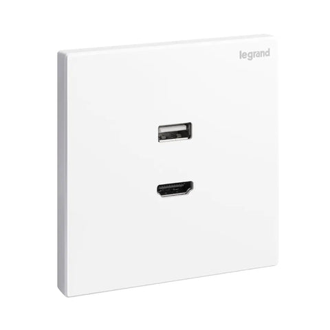 Legrand Galion 1 Gang HDMI Socket Outlet with Type A USB Data Socket Transfer 282448
