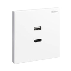 Legrand Galion 1 Gang HDMI Socket Outlet with Type A USB Data Socket Transfer 282448 - Slide 1