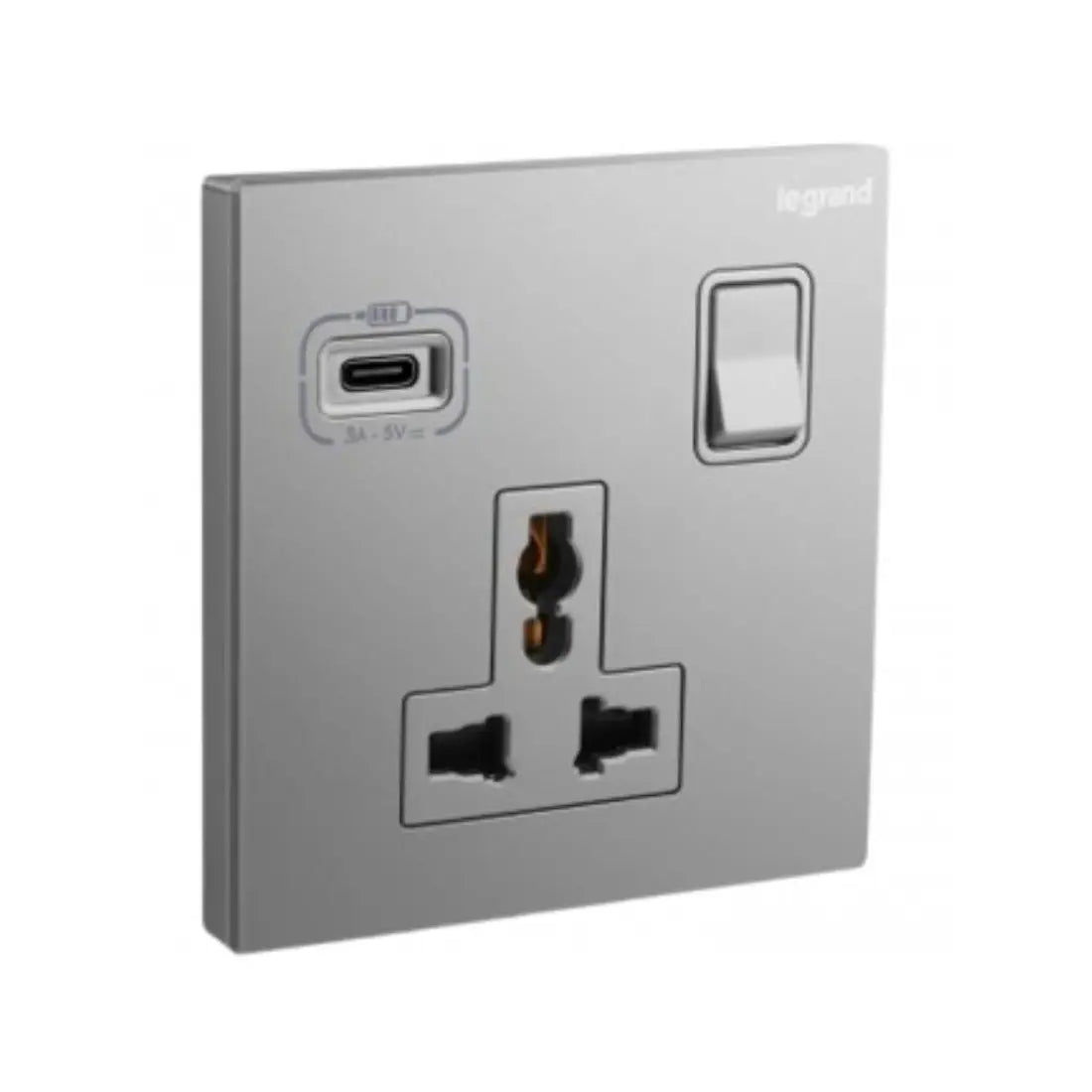 Legrand Galion 1 Gang Multistandard Switched with USB C 18W Charger 282485A
