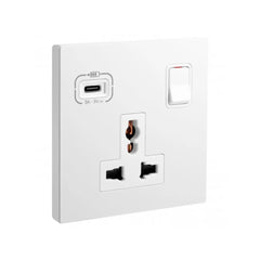 Legrand Galion 1 Gang Multistandard Switched with USB C 18W Charger 282485A - Slide 1