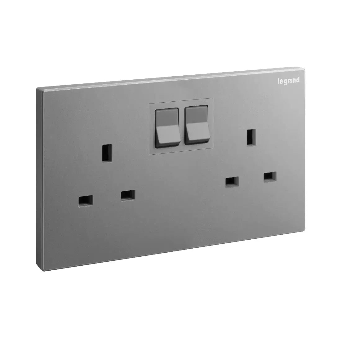 Legrand Galion 2 Gang 13A BS Switched Single Pole Socket Outlet 282433