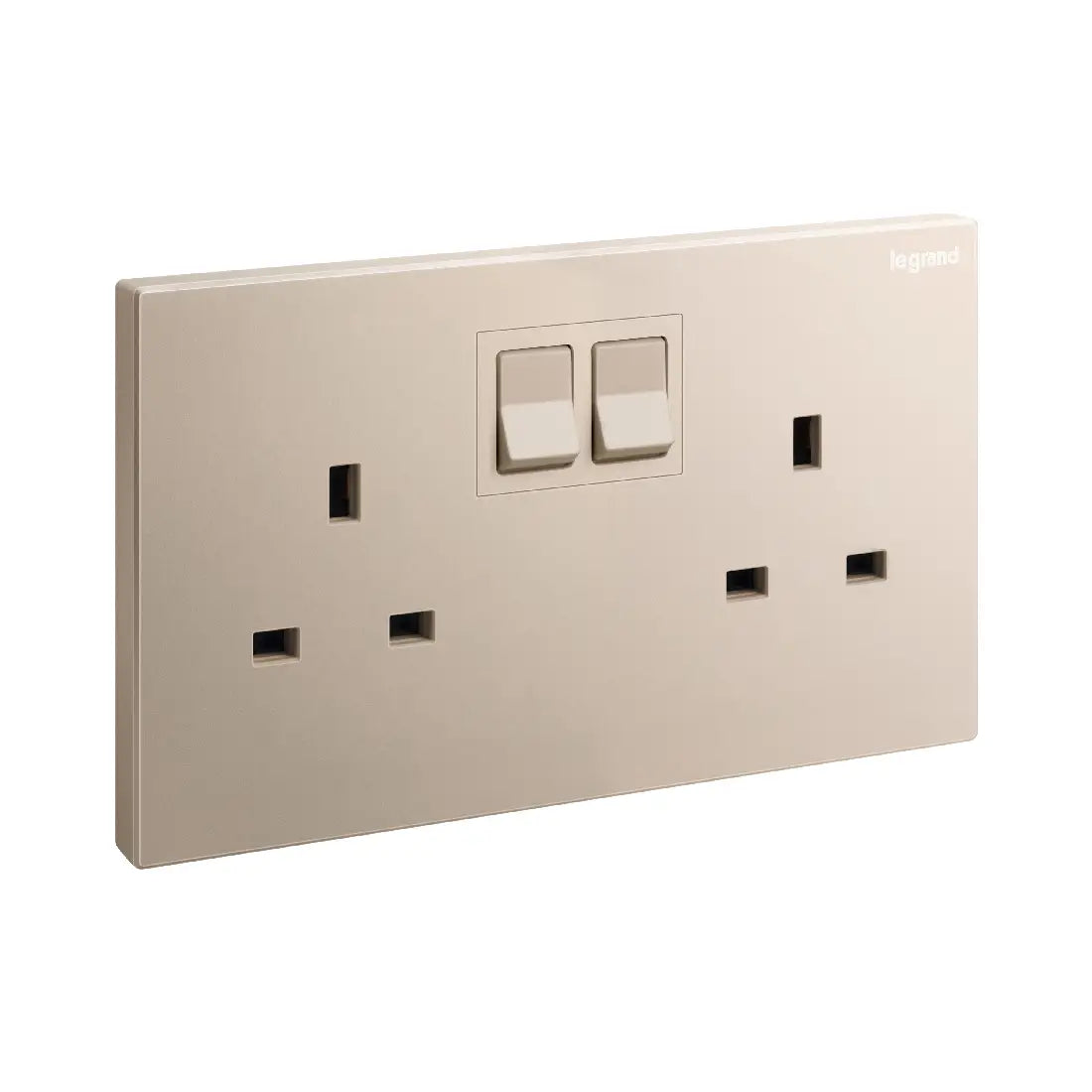 Legrand Galion 2 Gang 13A BS Switched Single Pole Socket Outlet With Power Indicator 282481