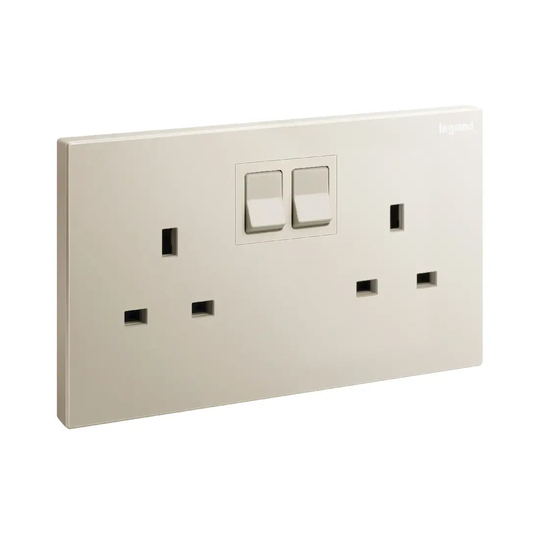 Legrand Galion 2 Gang 13A BS Switched Single Pole Socket Outlet With Power Indicator 282481
