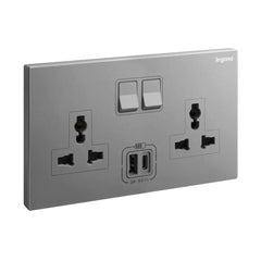 Legrand Galion 2 Gang Multistandard Switched Socket Outlet with 3A Type A and Type C USB Chargers 282444 - Slide 5