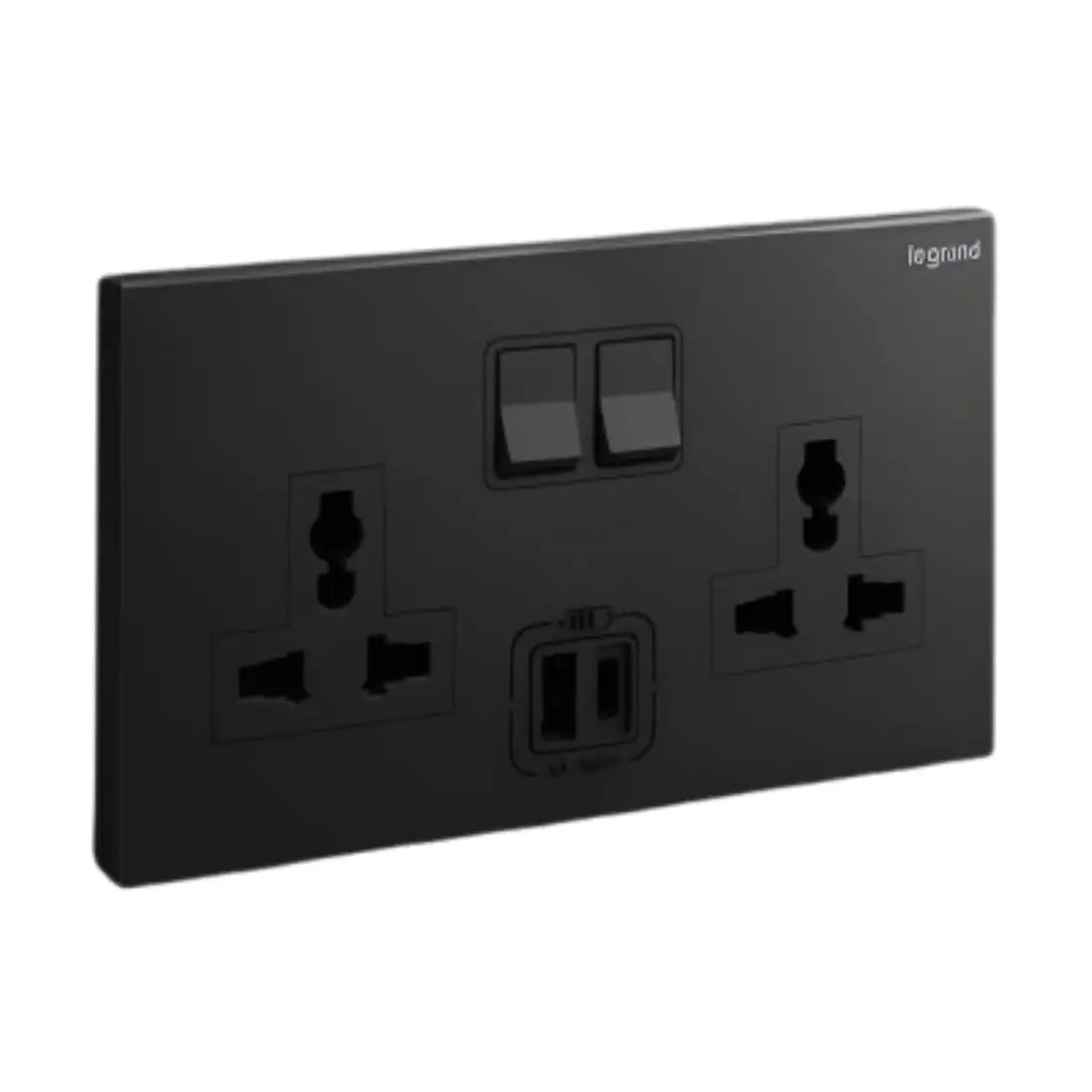 Legrand Galion 2 Gang Multistandard Switched Socket Outlet with 3A Type A and Type C USB Chargers 282444