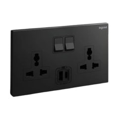 Legrand Galion 2 Gang Multistandard Switched Socket Outlet with 3A Type A and Type C USB Chargers 282444 - Slide 2