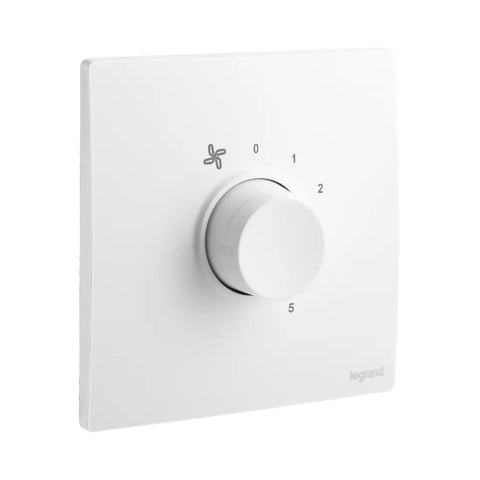 Legrand Mallia Senses 1 Gang 100 Watts 5 Speeds Fan Controller 230 Volts 281082