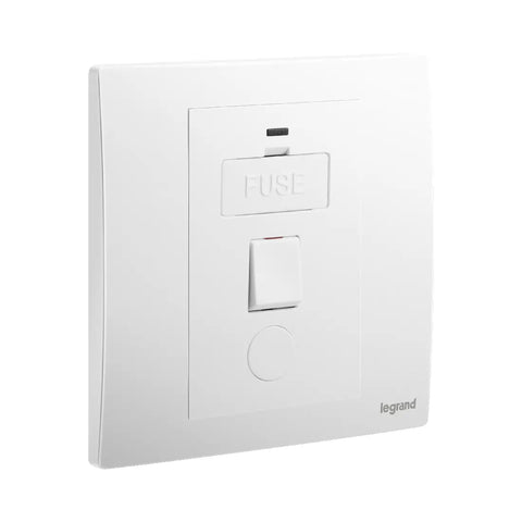 Legrand Mallia Senses 1 Gang 13A Switched Fused Connection Unit with LED Power Indicator and Cord Outlet 281142