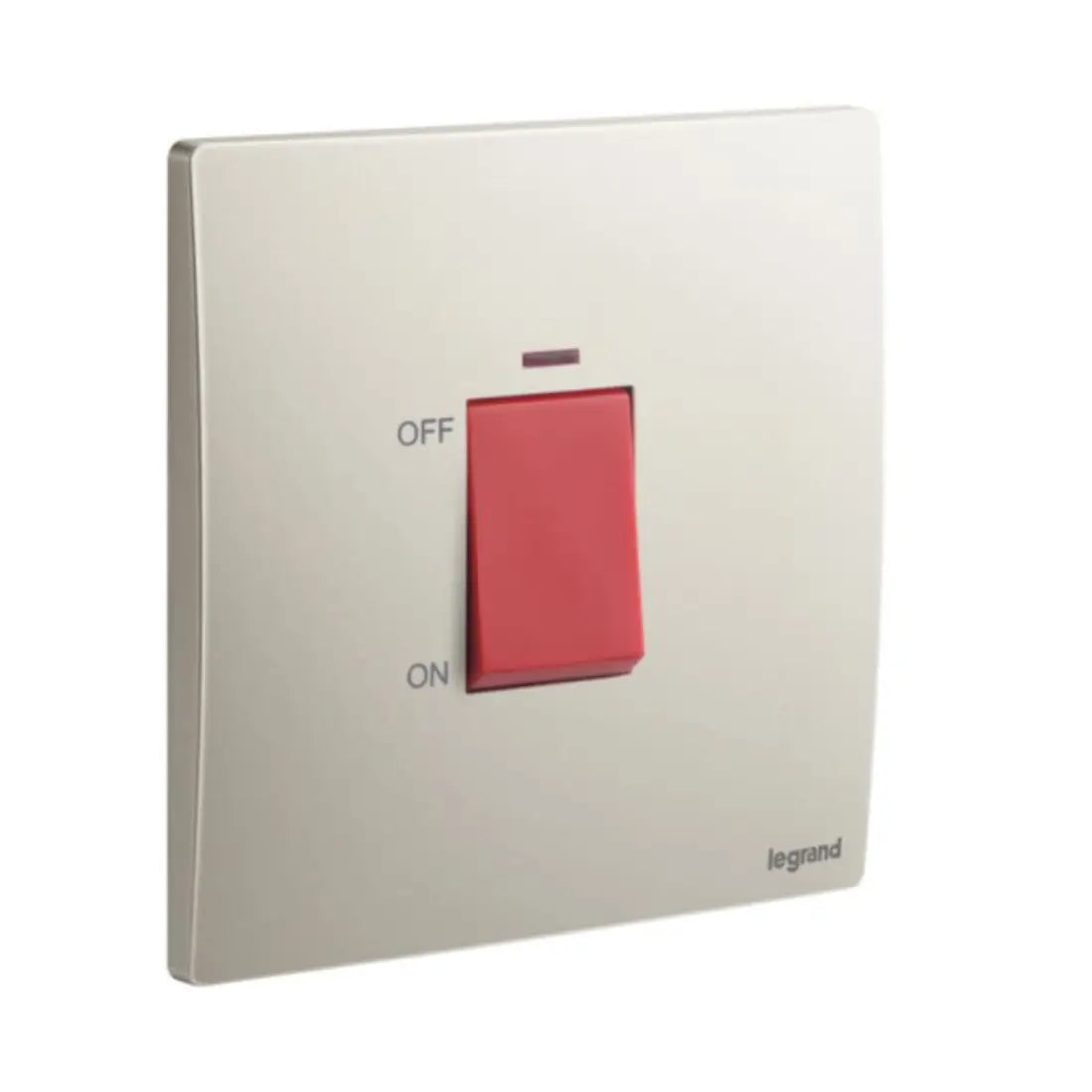 Legrand Mallia Senses 1 Gang 1 Way Double Pole 32A Switch with Red Power Indicator 281074