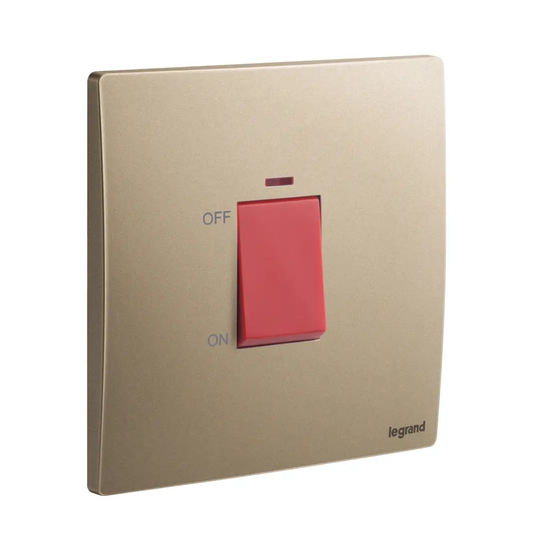 Legrand Mallia Senses 1 Gang 1 Way Double Pole 32A Switch with Red Power Indicator 281074