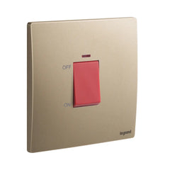 Legrand Mallia Senses 1 Gang 1 Way Double Pole 32A Switch with Red Power Indicator 281074 - Slide 4