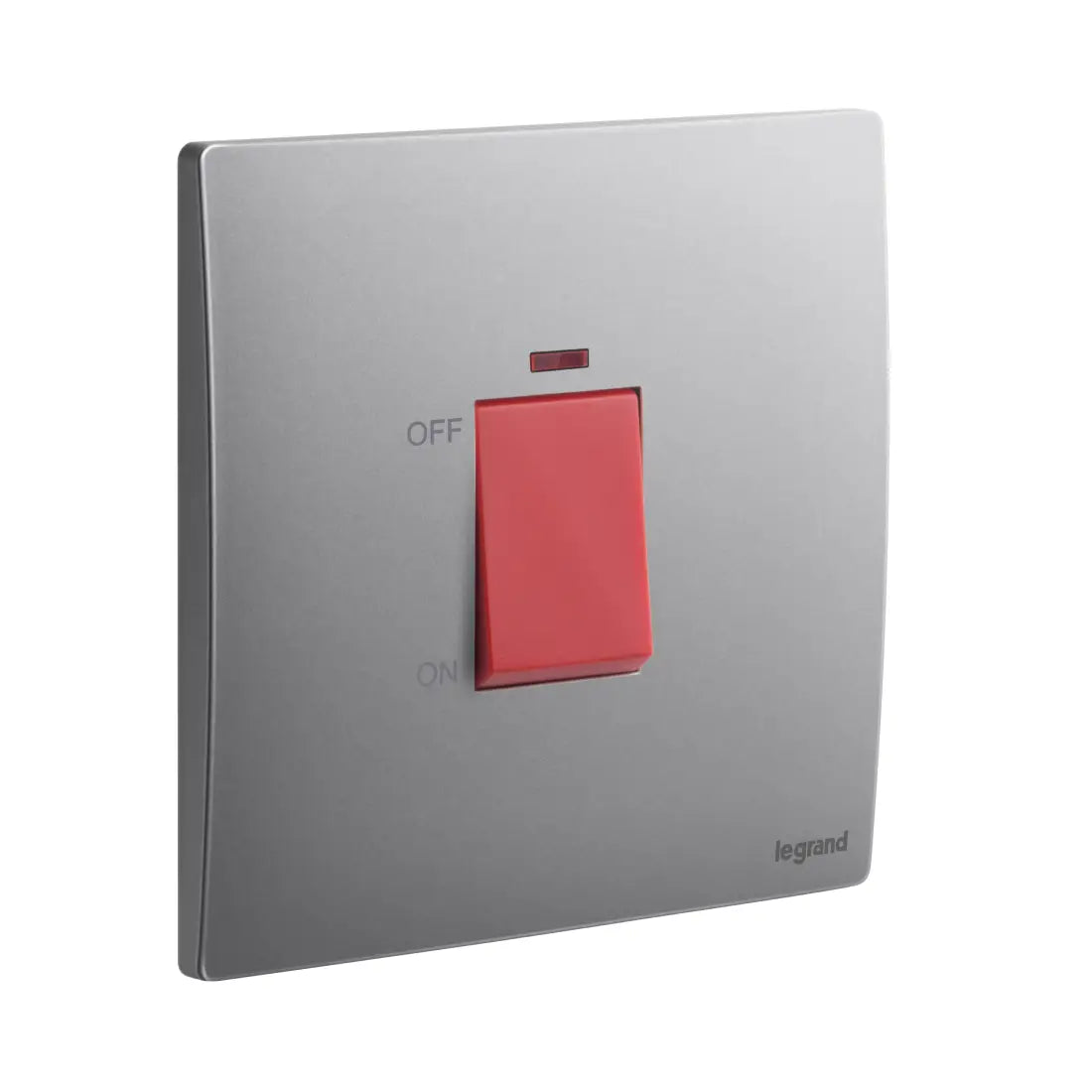 Legrand Mallia Senses 1 Gang 1 Way Double Pole 32A Switch with Red Power Indicator 281074