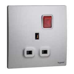 Legrand Mallia Senses 1 Gang BS Switched Socket Outlet Single Pole with LED 13A 281114 - Slide 3