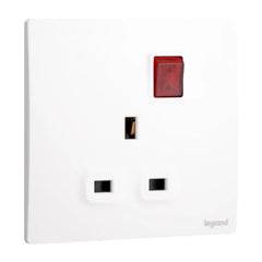 Legrand Mallia Senses 1 Gang BS Switched Socket Outlet Single Pole with LED 13A 281114 - Slide 1