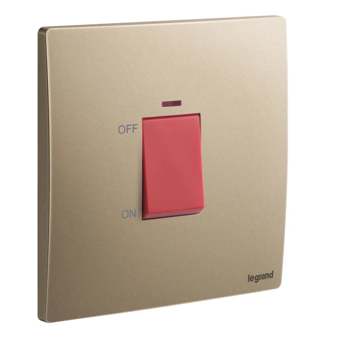 Legrand Mallia Senses 1 Gang Double Pole 45A Switch with Indicator 281071