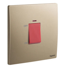 Legrand Mallia Senses 1 Gang Double Pole 45A Switch with Indicator 281071 - Slide 4