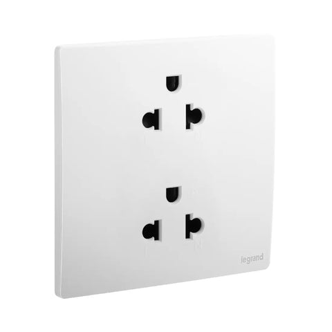 Legrand Mallia Senses 1 Gang EURO/US 16A Socket Outlet 2x2 Poles with Earth 281104