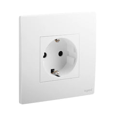 Legrand Mallia Senses 1 Gang German Socket Outlet 16A 2 Poles with Earth 281126 - Slide 1
