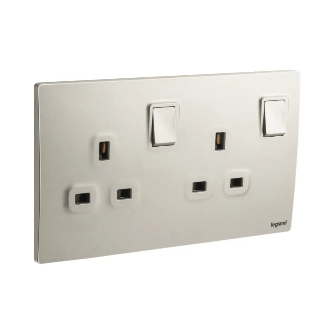 Legrand Mallia Senses 2 Gang BS 13A Switched Socket Outlet Double Pole 281117