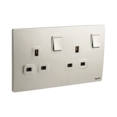Legrand Mallia Senses 2 Gang BS 13A Switched Socket Outlet Double Pole 281117 - Slide 5