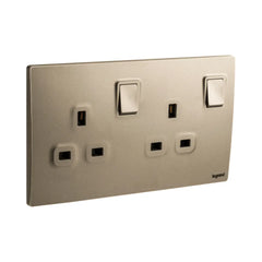 Legrand Mallia Senses 2 Gang BS 13A Switched Socket Outlet Double Pole 281117 - Slide 4