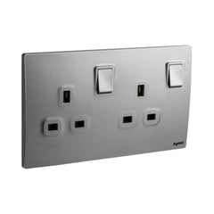 Legrand Mallia Senses 2 Gang BS 13A Switched Socket Outlet Double Pole 281117 - Slide 3