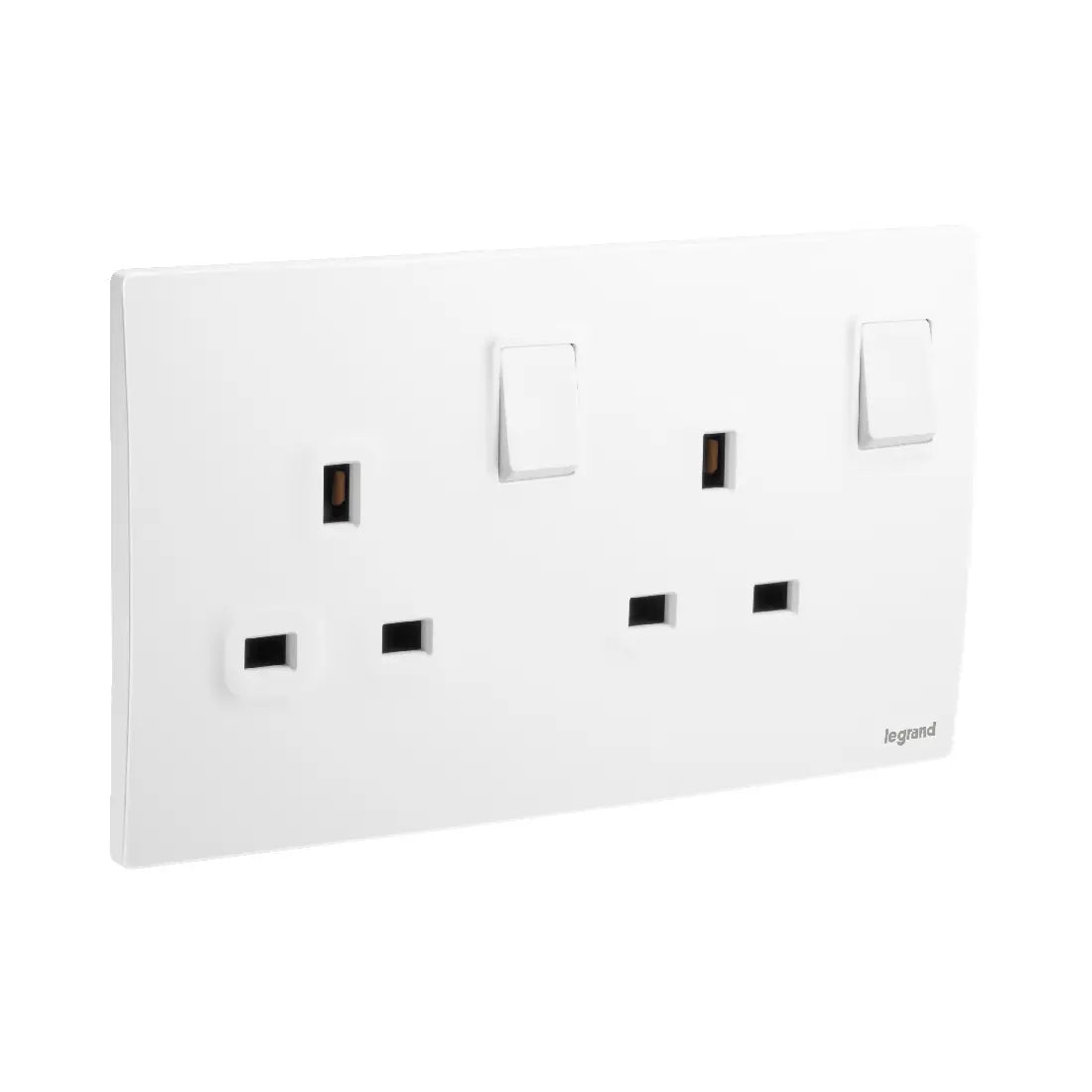 Legrand Mallia Senses 2 Gang BS 13A Switched Socket Outlet Double Pole 281117
