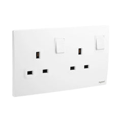 Legrand Mallia Senses 2 Gang BS 13A Switched Socket Outlet Double Pole 281117 - Slide 1