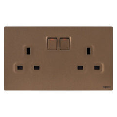 Legrand Mallia Senses 2 Gang BS 13A Switched Socket Outlet Single Pole with 2 Earth Connection 281113 - Slide 4