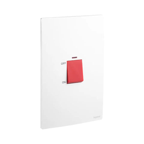 Legrand Mallia Senses 2 Gang Double Pole 45A Switch with Indicator 281073