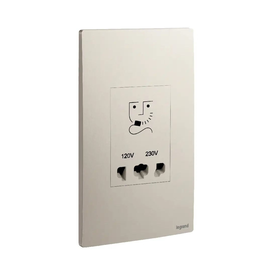 Legrand Mallia Senses 2 Gang Shaver Socket Outlet 120/240 Volts 281135