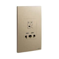 Legrand Mallia Senses 2 Gang Shaver Socket Outlet 120/240 Volts 281135 - Slide 4