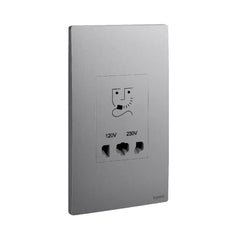 Legrand Mallia Senses 2 Gang Shaver Socket Outlet 120/240 Volts 281135 - Slide 3