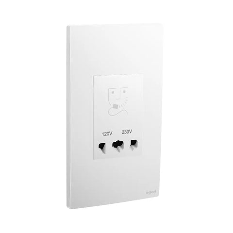 Legrand Mallia Senses 2 Gang Shaver Socket Outlet 120/240 Volts 281135
