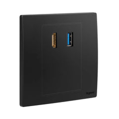 Legrand Mallia Senses HDMI Socket Outlet with USB A Data Socket Transfer 281021 - Slide 2