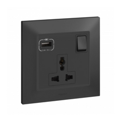Legrand Belanko S 1 Gang Multistandard Switched Socket Outlet With USB Type-A - Slide 2