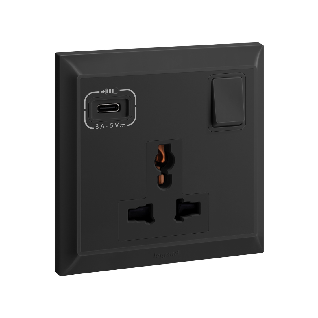 Legrand Belanko S 1 Gang Multistandard Switched Socket Outlet With USB Type-C