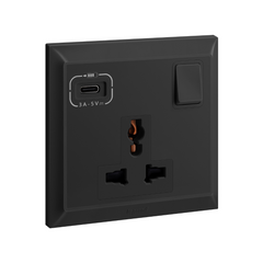 Legrand Belanko S 1 Gang Multistandard Switched Socket Outlet With USB Type-C - Slide 1