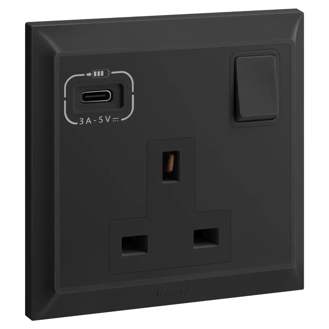 Legrand Belanko S 1 Gang Single Pole Switch Socket with USB C 18W Charger