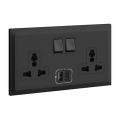Legrand Belanko S 2 Gang Multistandard Switched Socket Outlet With USB-A and USB-C - Slide 2
