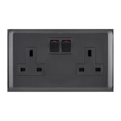 Legrand Belanko S 2 Gang Single Pole BS Switched Socket Outlet Inboard Rockers 13A - Slide 2