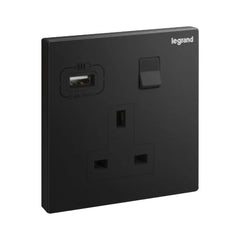 Legrand Galion 1 Gang Single Pole Switched Socket Outlet with USB A 15W charger 282441A - Slide 2